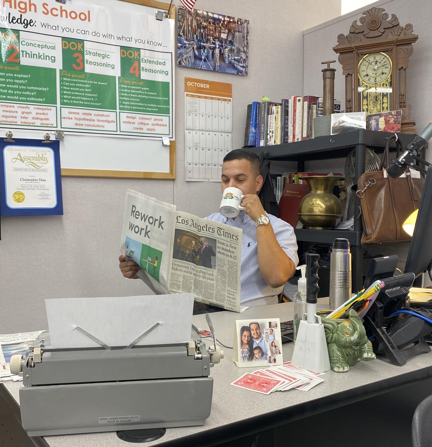 Mr Diaz Continued Working With His Company Teacher of the Week- Mr. Diaz – The Orange & Green